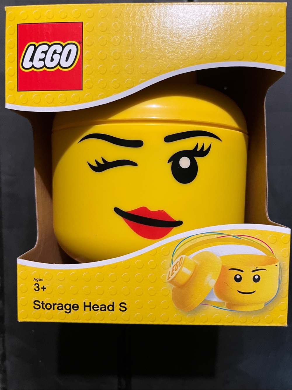 Lego Yellow Winking Minifigure Storage Head
